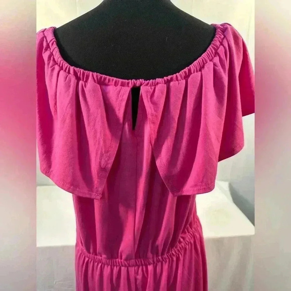 NY Collection Off-the-shoulder  Sundress Rose-Violet Size 2X - Picture 4 of 10
